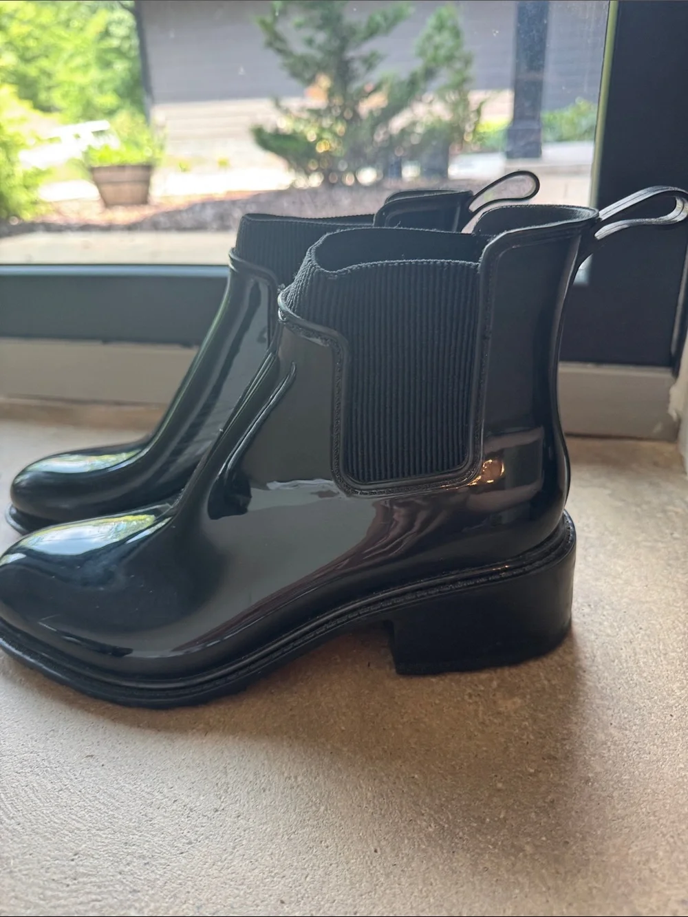 Target Gloss Black Chelsea-Style Rain Booties